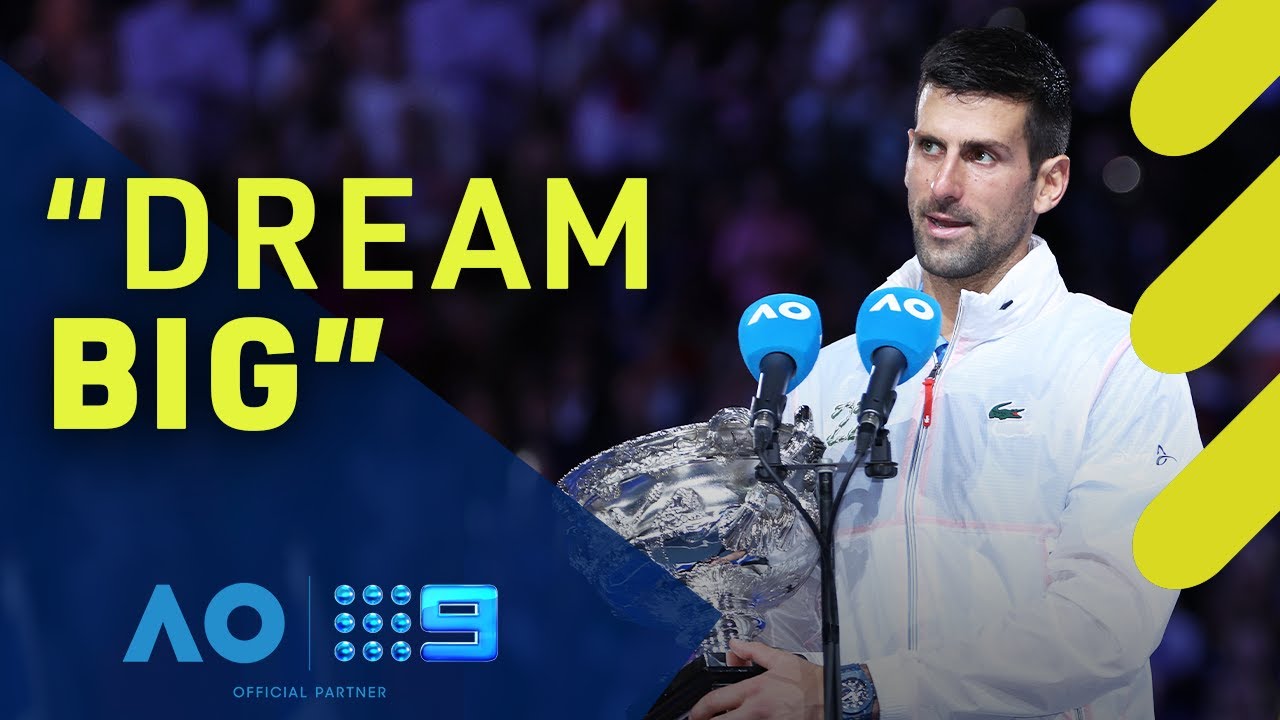 Novak Djokovic message to fans grand slam champion