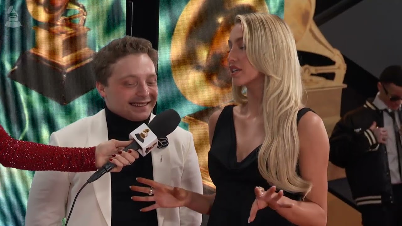 Alix Earle and Jake Shane 2024 GRAMMYs red carpet interview