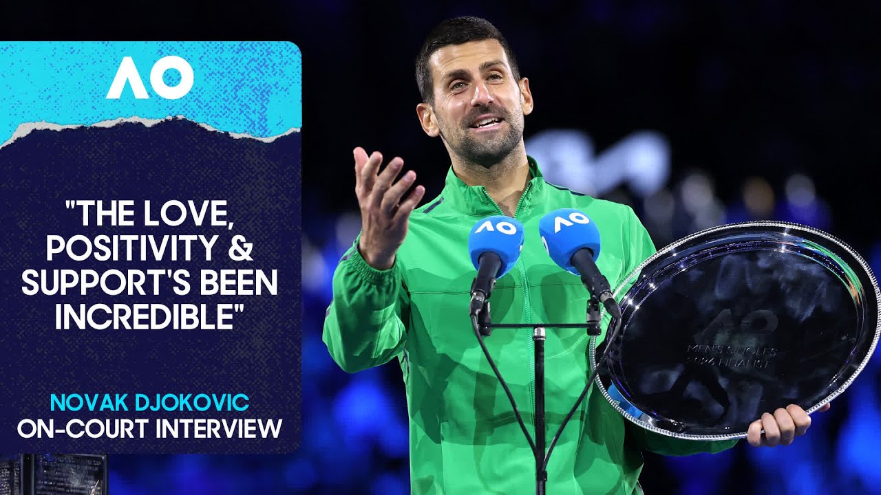 Novak Djokovic on-court interview Australian Open