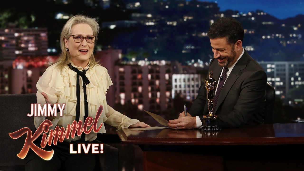 Meryl Streep taking an Oscar quiz about herself