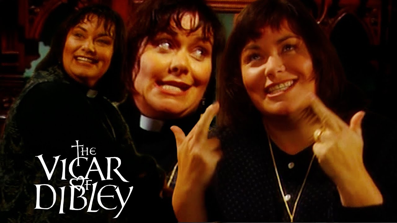 Dawn French as Geraldine Granger in the first ever episode of The Vicar of Dibley