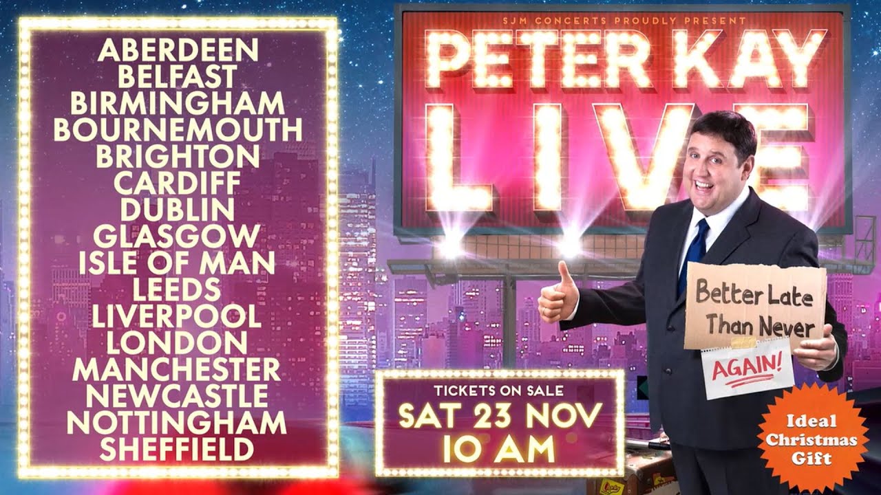 Peter Kay live on stage 2025 2026 tour