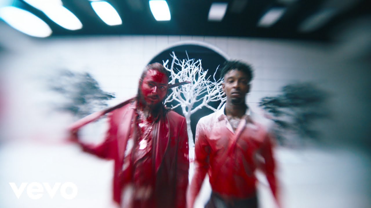 Post Malone Rockstar music video featuring 21 Savage which hit number one globally
