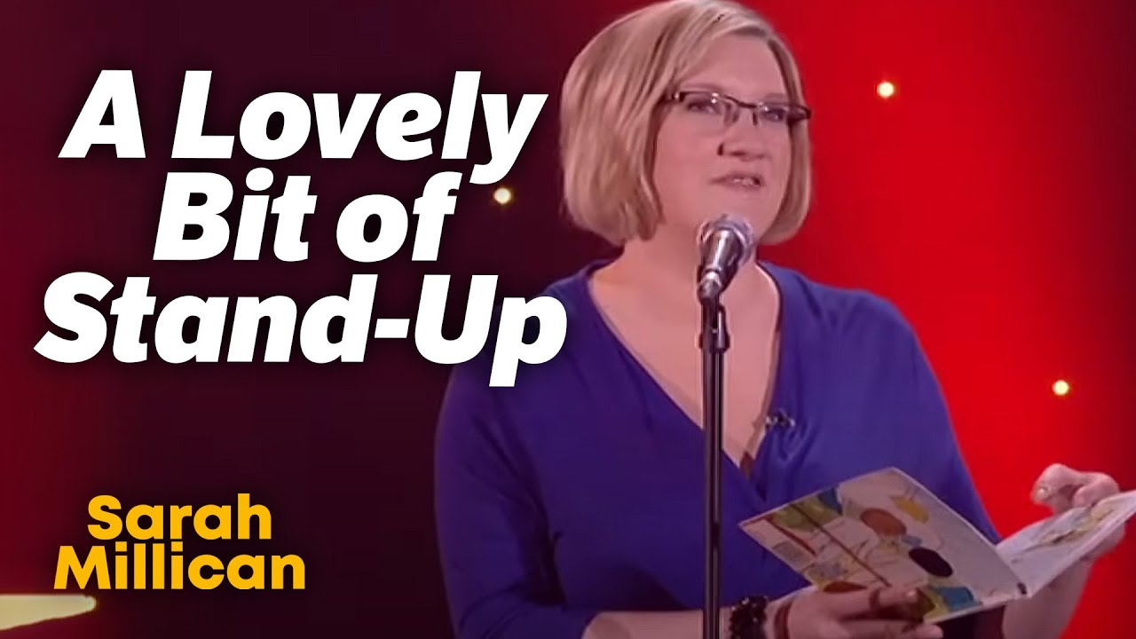 Sarah Millican performing warm stand-up comedy on stage