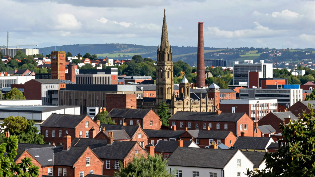 Stoke-on-Trent cityscape Staffordshire England