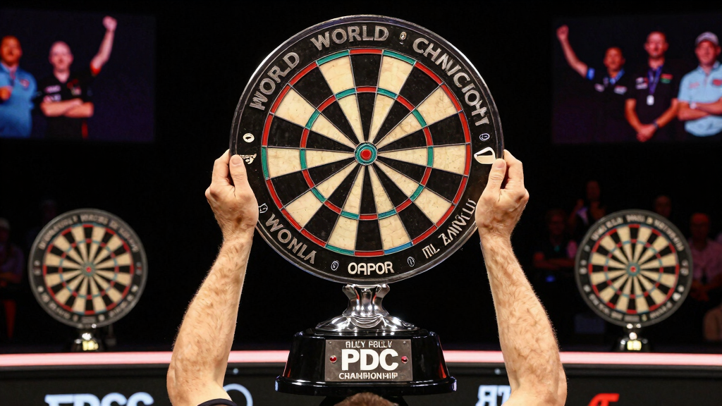 PDC World Darts Championship trophy at Alexandra Palace