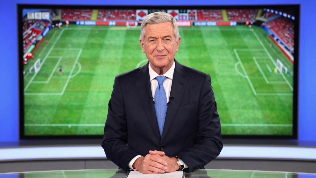 Alan Shearer as a BBC pundit in a broadcast studio — a role he has held for two decades after retiring from football