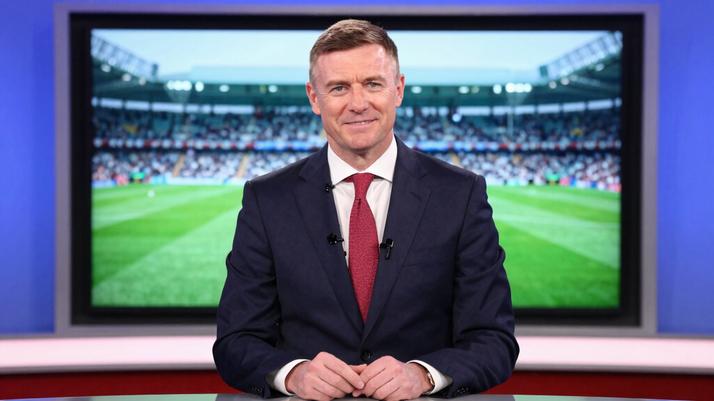 Alan Shearer as BBC Match of the Day pundit in television studio