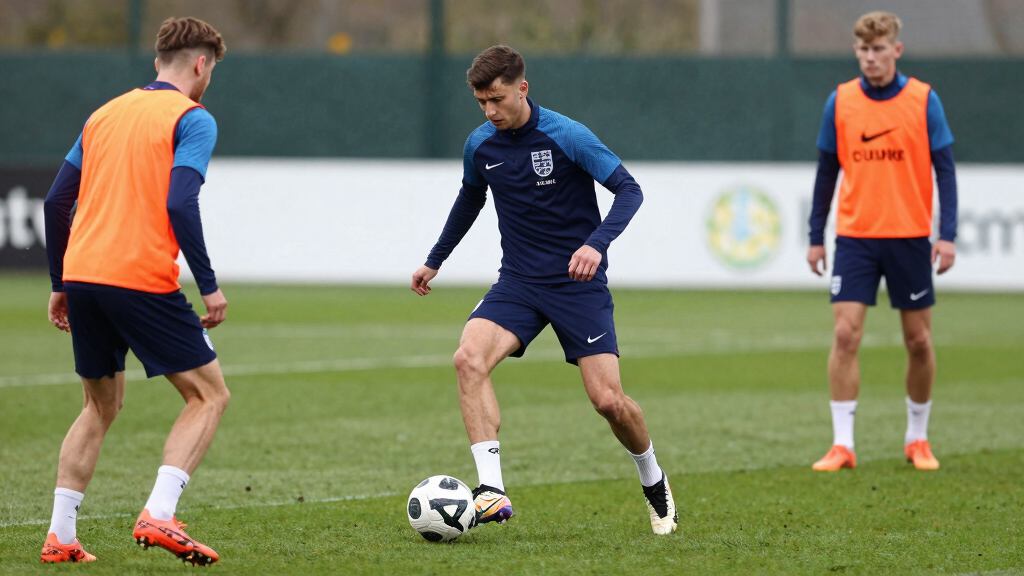 Young England footballer technical training skill