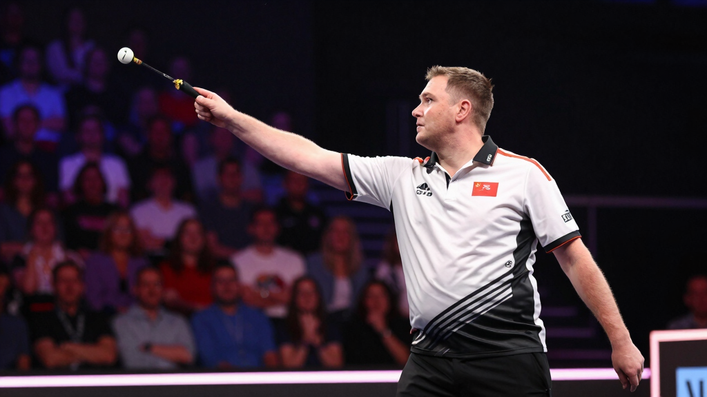 Danny Noppert The Freeze throwing darts at PDC championship stage