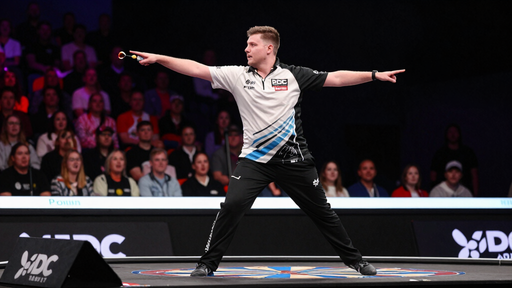 Young darts player at PDC Youth Championship competition