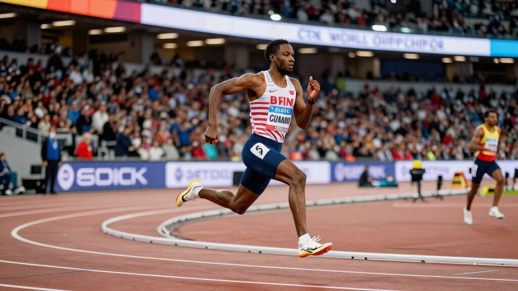 Elliot Giles competing in the 800m at the World Indoor Championships