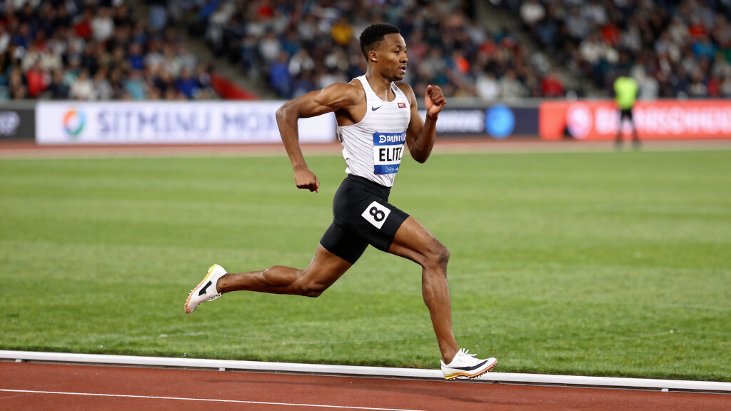 Elliot Giles training Birmingham athletics track