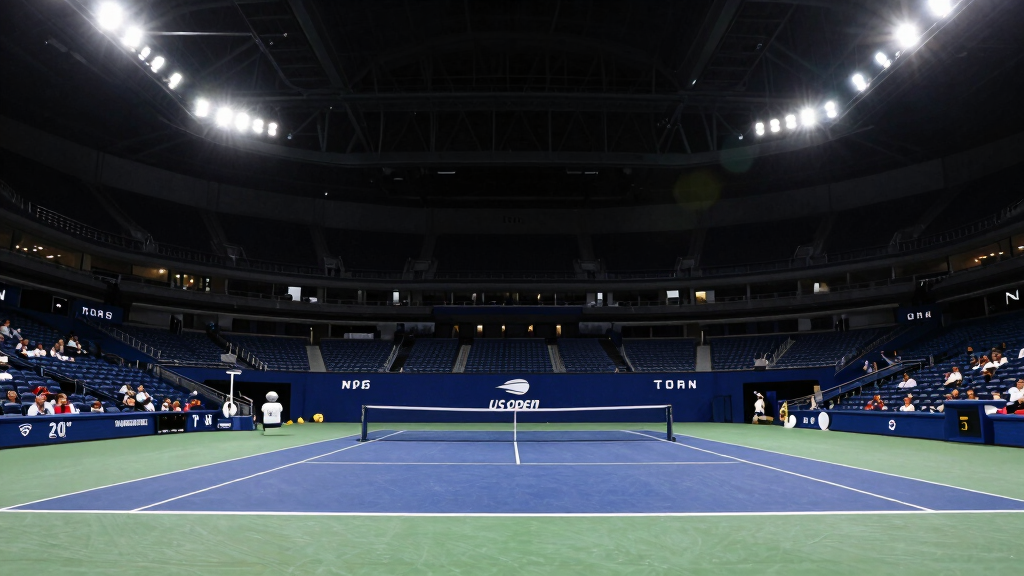 US Open Grand Slam trophy tennis championship New York hard court