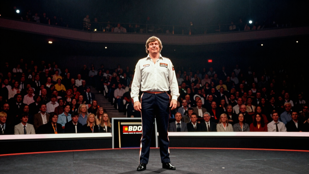 Eric Bristow darts champion at the oche