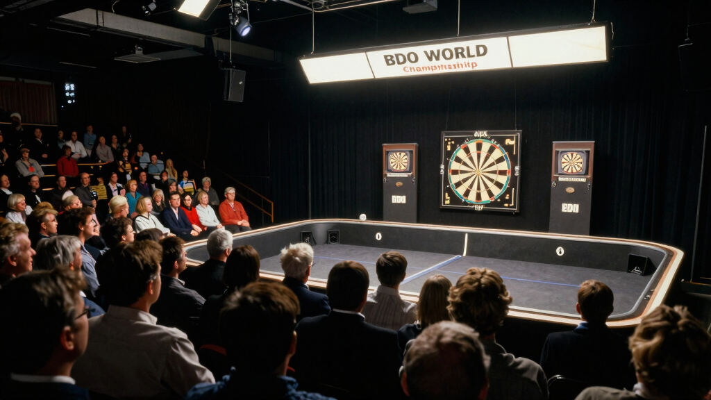 BDO World Darts Championship Lakeside stage 1980s vintage broadcast