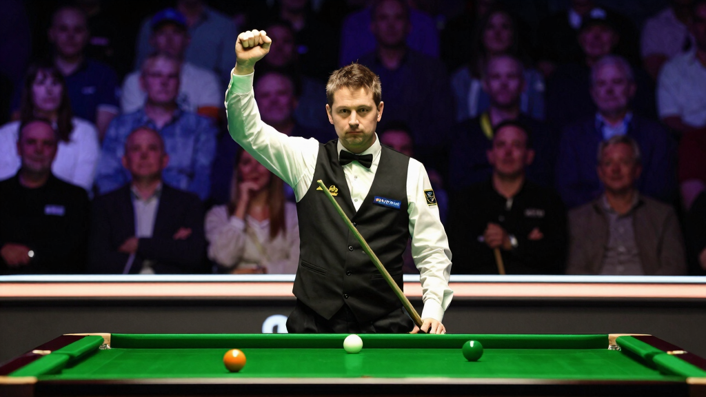 Gary Wilson snooker victory celebration