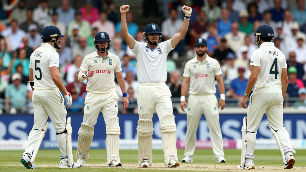 James Anderson celebrating his 700th Test wicket