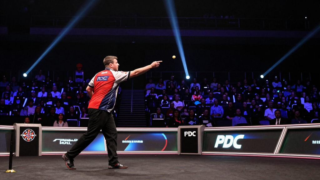 James Wade — The Machine — delivering at the oche in a modern PDC arena