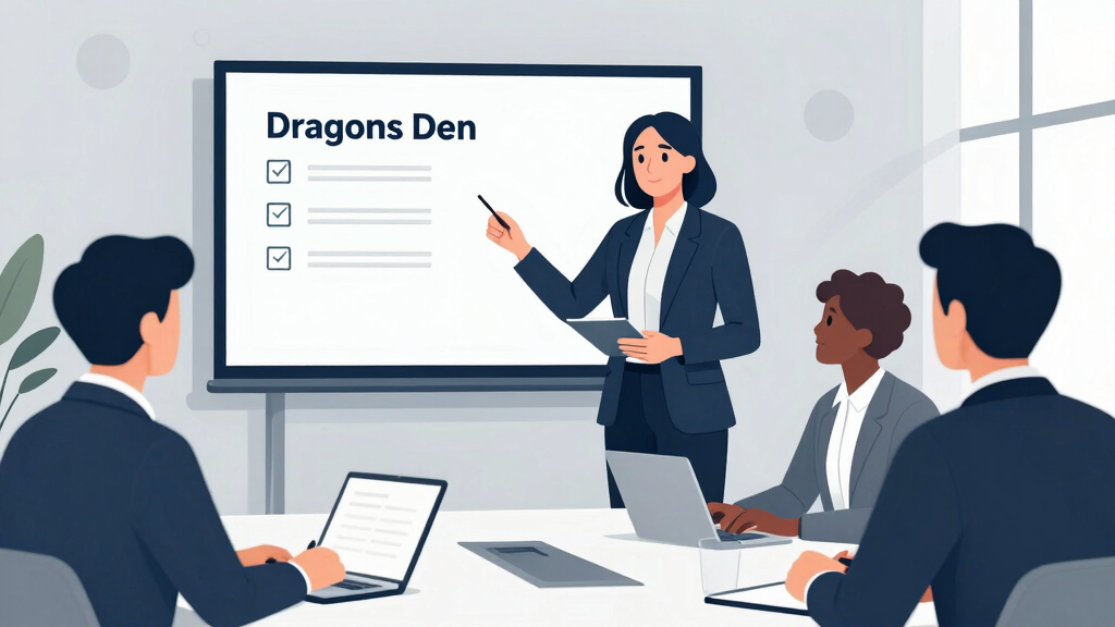 Business investor reviewing startup pitch at Dragons Den