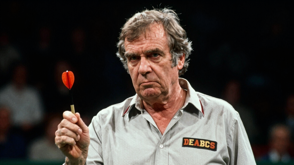 John Lowe Old Stoneface darts legend classic portrait