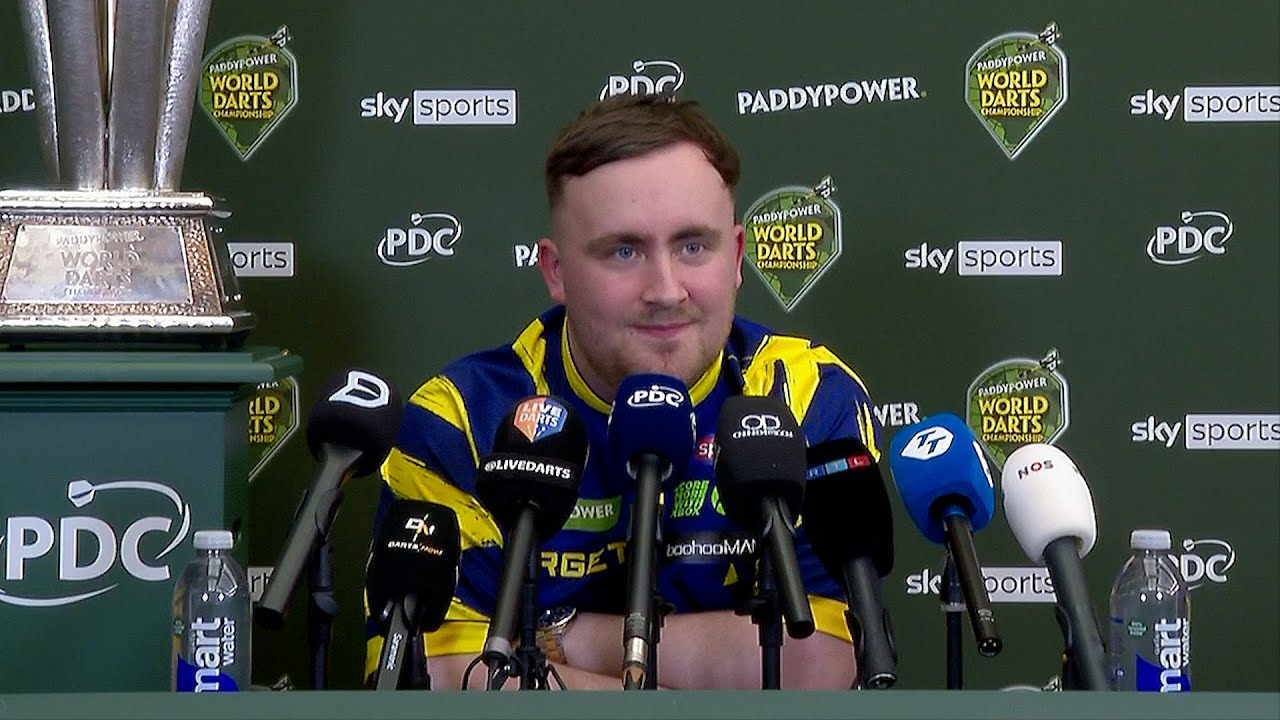 Luke Littler speaks after winning the PDC World Darts Championship final