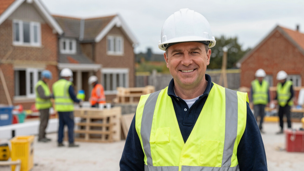 Nick Knowles on a DIY SOS building site