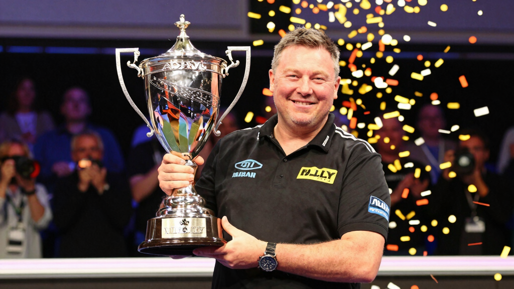 Rob Cross PDC World Championship trophy Ally Pally celebration