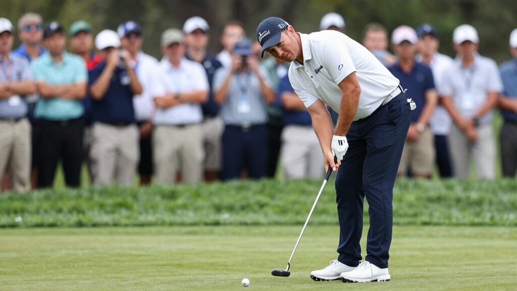 Rory McIlroy putting on championship green