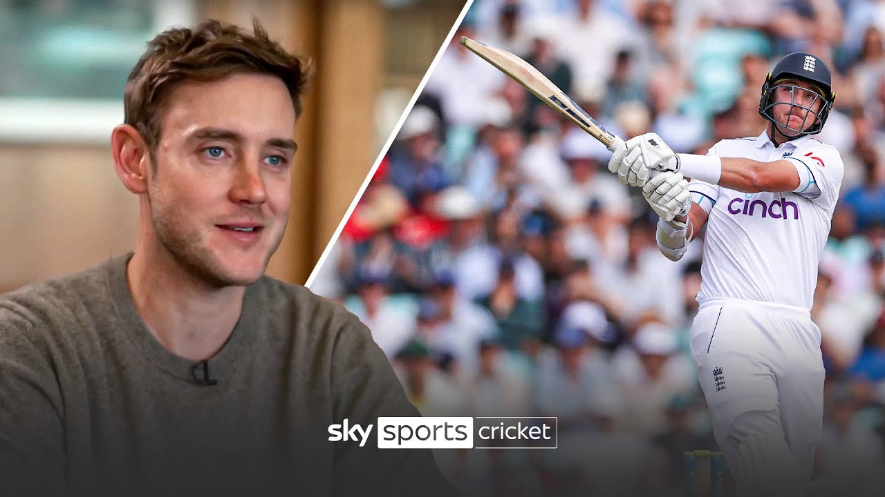 Stuart Broad hits six off his last ball in Test cricket at The Oval