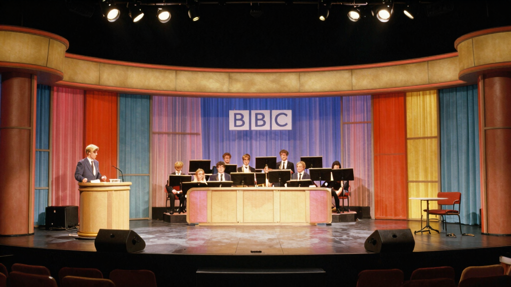 BBC variety show television studio 1980s set