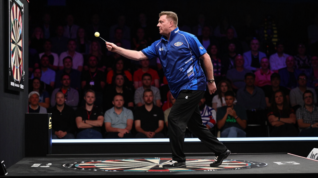 Adrian Lewis at a major darts tournament