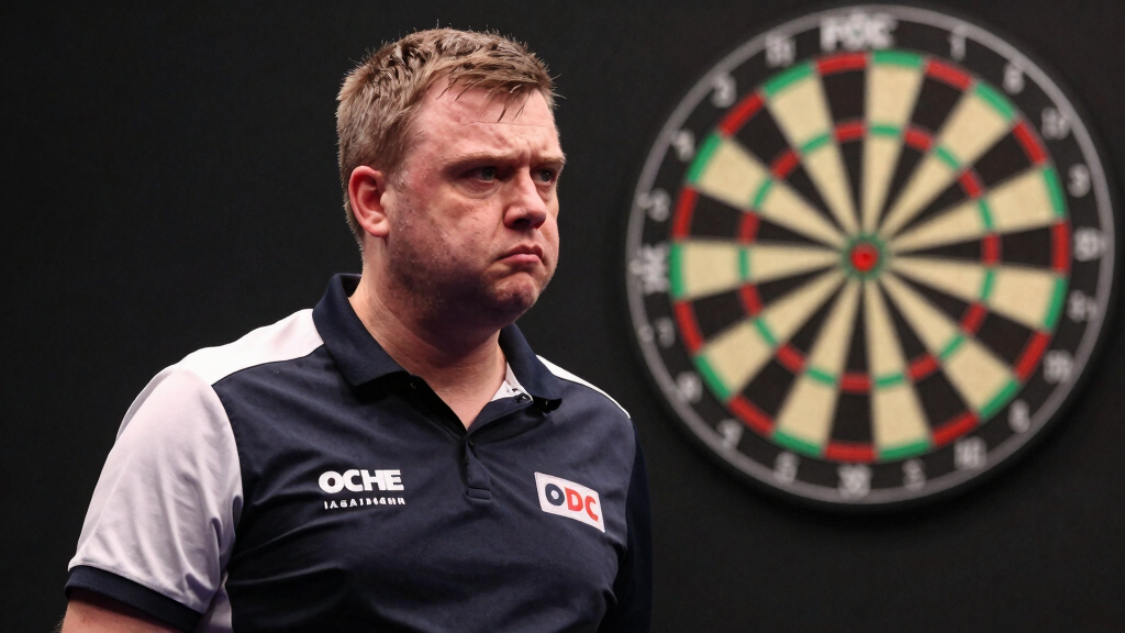 Adrian Lewis competing at the PDC World Darts Championship