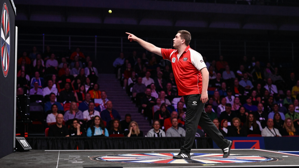 Adrian Lewis competing at the PDC World Darts Championship Alexandra Palace