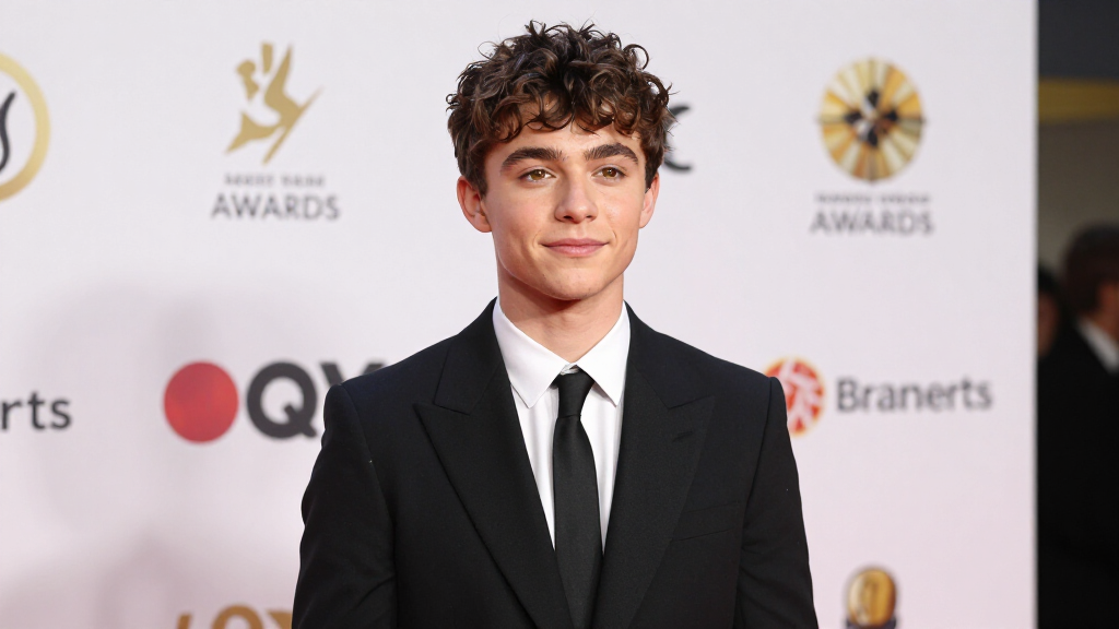 British actor in stylish suit at awards ceremony, red carpet entertainment event professional photography