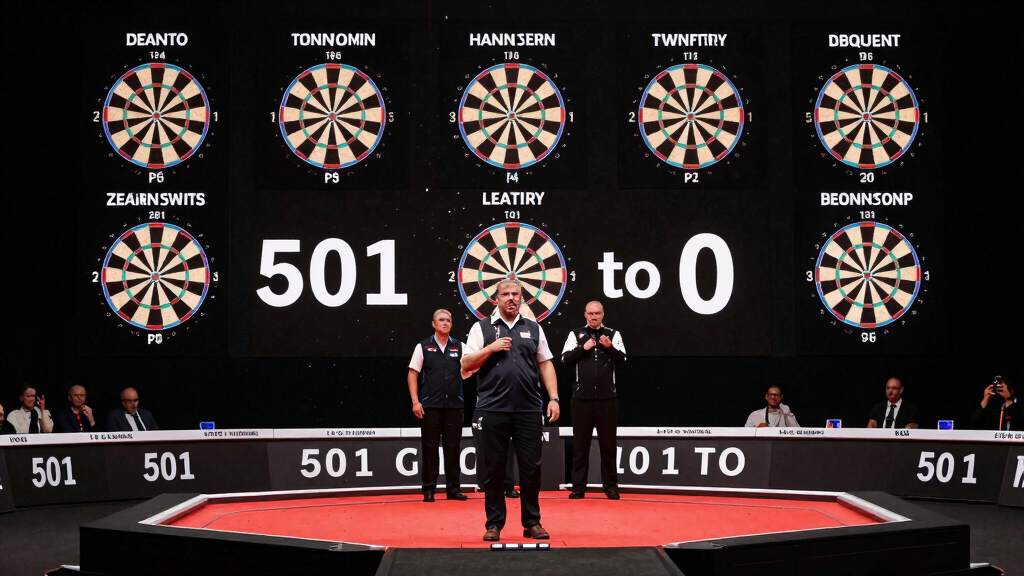 Nine-darter scoreboard darts professional achievement milestone