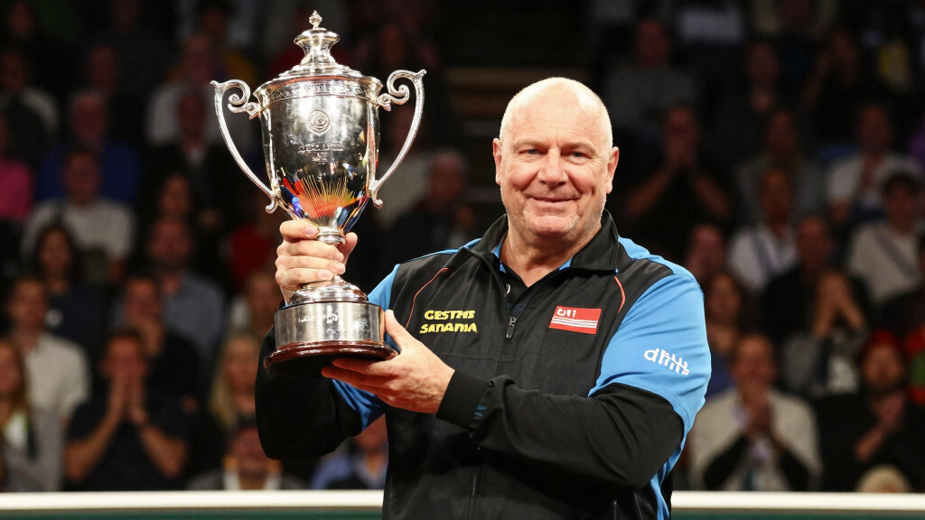 Gary Anderson celebrating his PDC World Championship victory