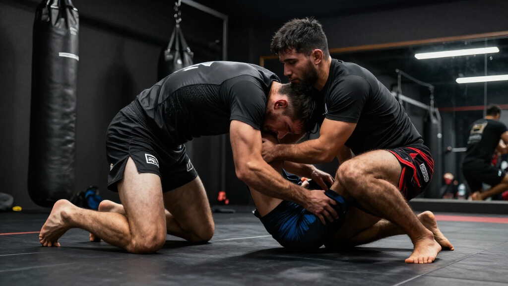 Islam Makhachev training MMA wrestling