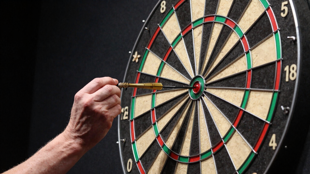 James Wade demonstrating his precision left-handed darts technique