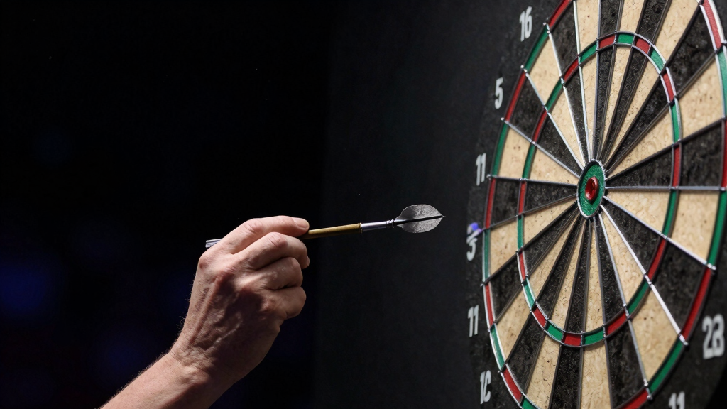 Professional darts competition action at PDC tournament
