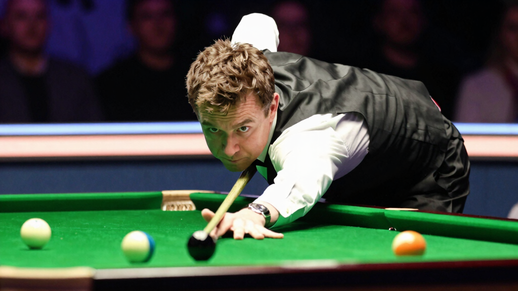 John Parrott competing in a snooker tournament during his professional playing days