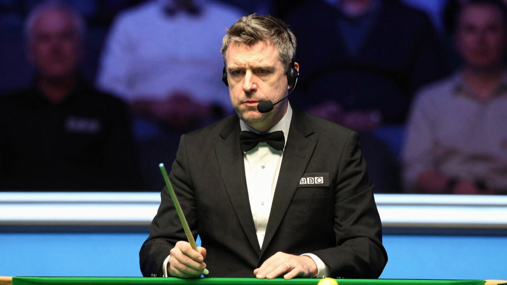 John Virgo in his role as a BBC snooker commentator — a position he held for decades until shortly before his death in 2026