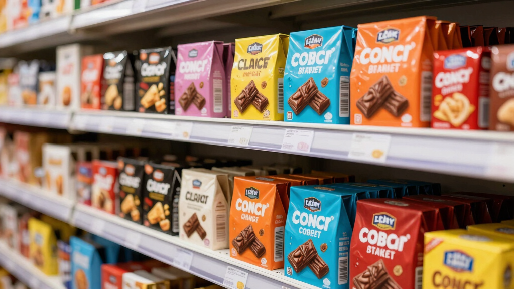 Feastables chocolate snack brand products retail display