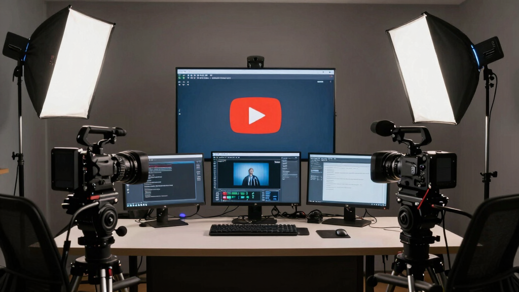 Professional YouTube studio high-end video production setup
