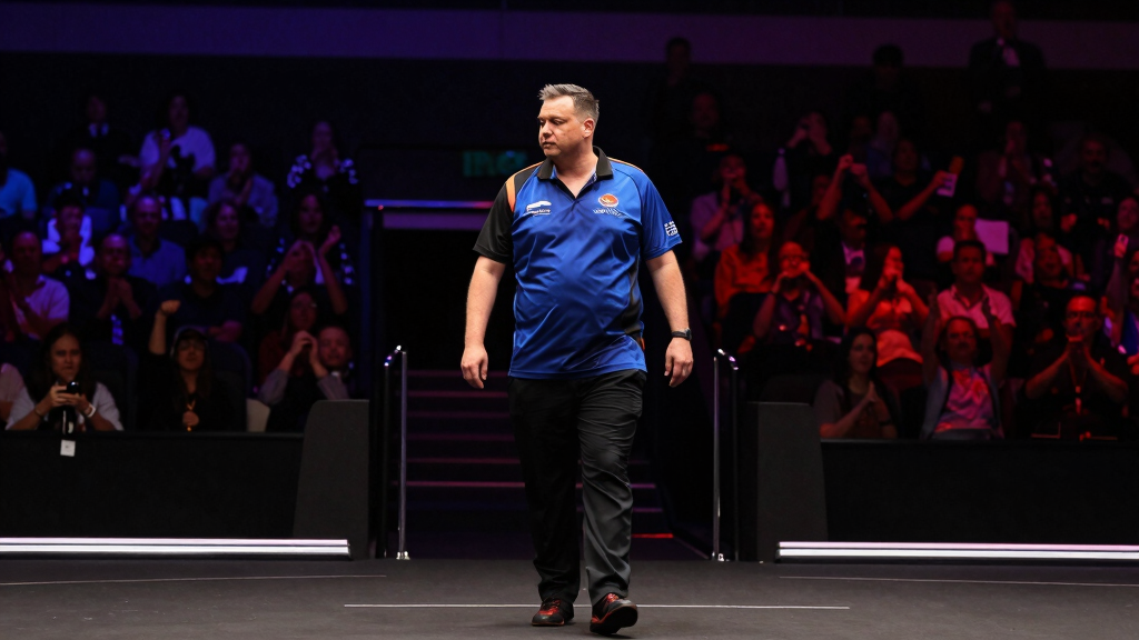 Nathan Aspinall walking to stage at PDC World Championship