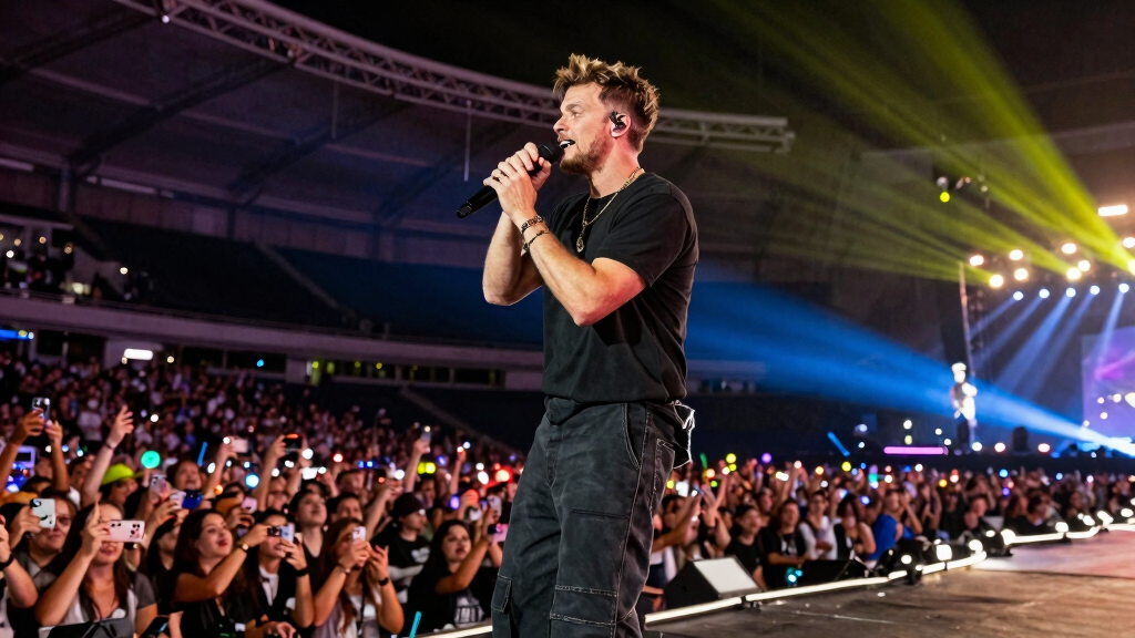 Olly Murs performing live on the UK arena tour circuit