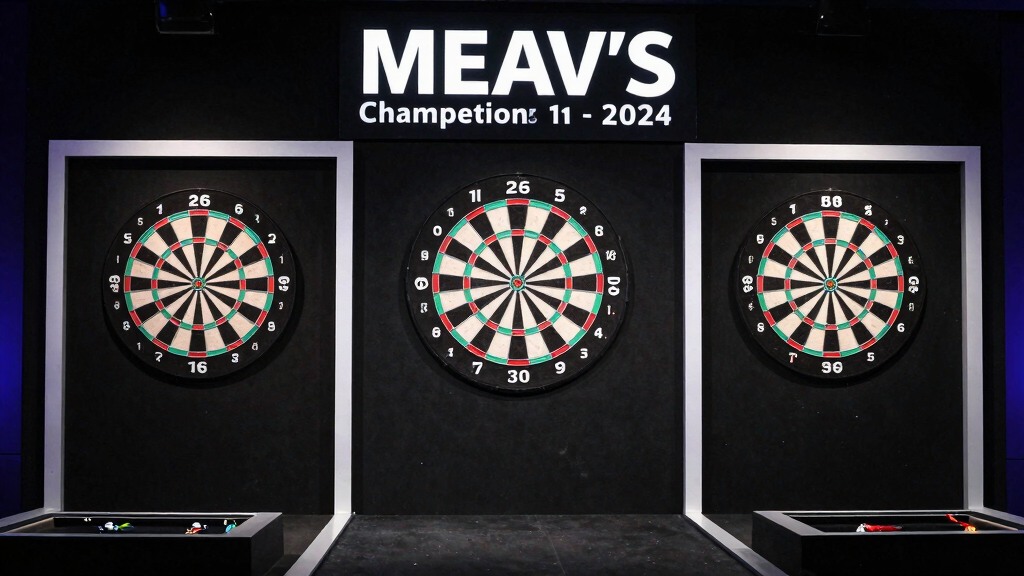 Professional darts board championship stage