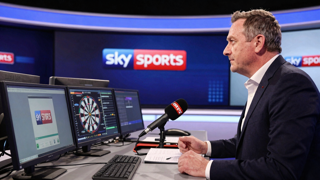 Rod Harrington in his role as a Sky Sports darts commentator, a position he held from the mid-2000s until 2022