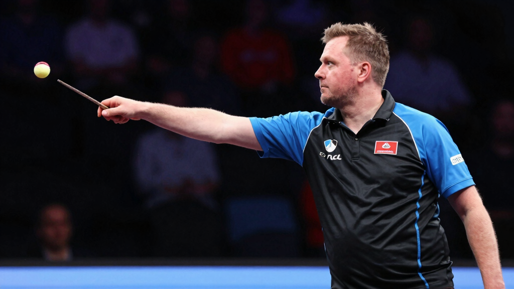 Ross Smith Smudger professional darts player throwing dart at PDC event