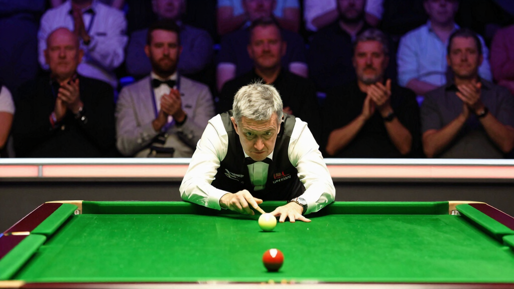 Snooker player celebrating after making a 147 maximum break